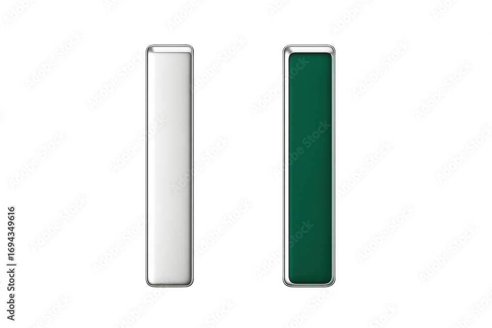 Aufkleber isolated white and green rectangular design elements on transparent background.