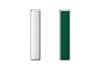 Isolated white and green rectangular design elements on transparent background.