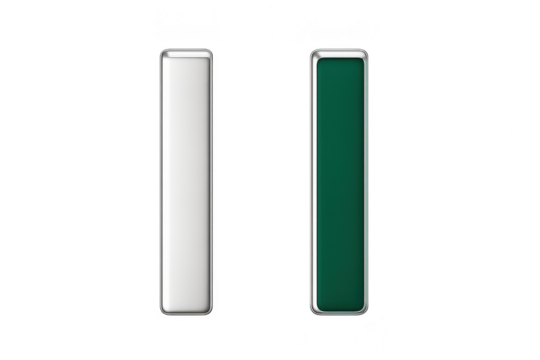 Isolated white and green rectangular design elements on transparent background. - Powered by Adobe