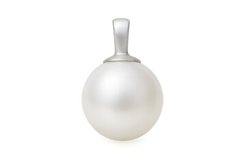 Obraz premium Elegant pearlescent white capsule or pendant isolated on transparent background