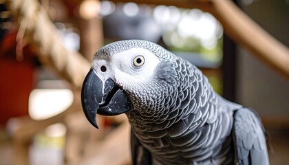 Obraz premium Close-up of a gray parrot (1)