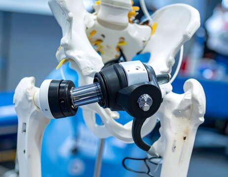 Medical model of hip joint with robotic attachment