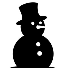snowman in black hat