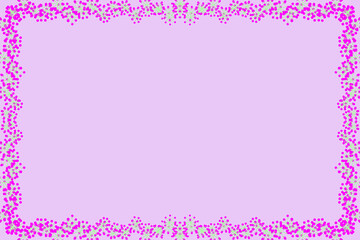 背景素材（薄紫色の背景にポップなドットのフレーム）