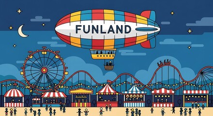Night Funland Amusement Park.