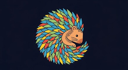Colorful Hedgehog Design.
