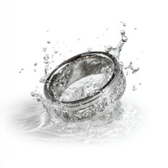 Metal ring in water splash