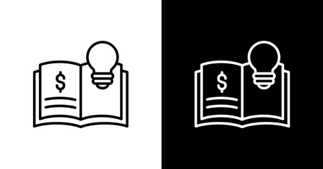 Financial Literacy White Icon Set Design