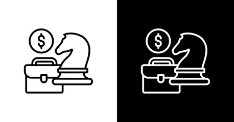 Investment Strategy White Icon Set Design