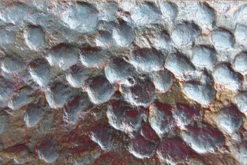 Textured metal surface with hammered, bumpy pattern