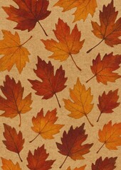 Autumn leaves pattern wallpaper.