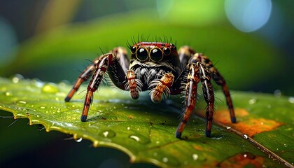 Fototapeta premium Close-up of a jumping spider