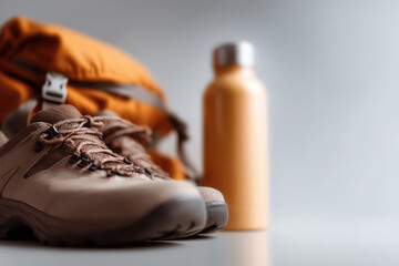 minimalist travel checklist featuring essential hiking gear on clean background