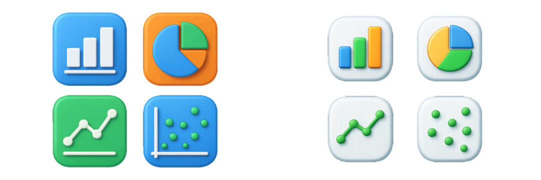 Modern business analytics charts for data visualization and financial reporting