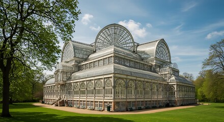 Obraz premium Steampunk treehouse with mechanical details and floating lanterns | Creative Modern Art Piece | Creative Modern Art Piece