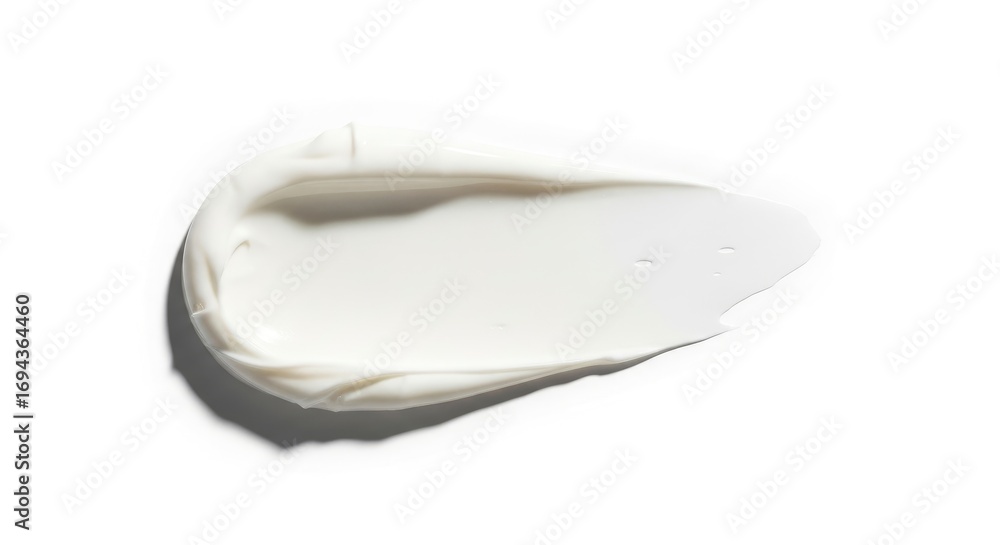 Aufkleber a creamy white smudge with thick textured swirls transitions into a thinner liquid spread with tiny 