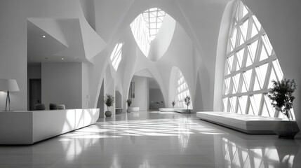 Modern White Architecture: Interior Design & Sunlight