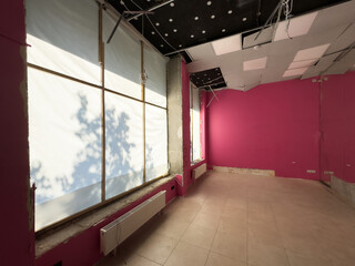 wall pink, showing the process of renovation and home improvement
