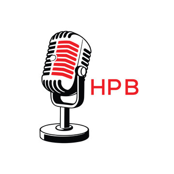HPB Microphone Company logo. HPB Retro Mic logo design for entrepreneur and business. HPB Entertainment Branding best icon.
