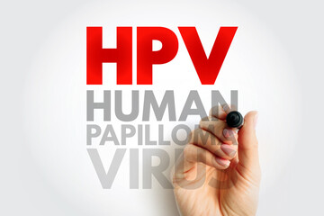 HPV Human Papilloma Virus - caused by a DNA virus from the Papillomaviridae family, acronym text concept background