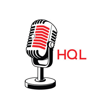 HQL Microphone Company logo. HQL Retro Mic logo design for entrepreneur and business. HQL Entertainment Branding best icon.
