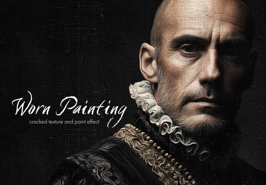 Paint effect with cracked pattern