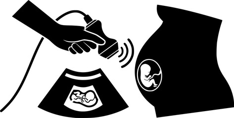 Ultrasonography icon vector. Logo Template illustration design