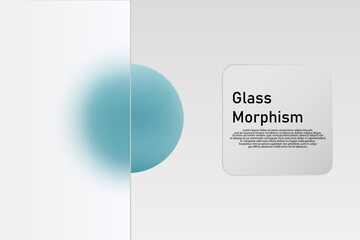 Minimalist presentation background with floating sphere and text. Eps 10
