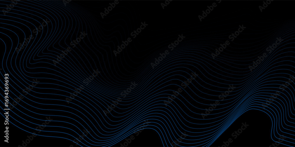 Aufkleber flowing dot particles light wave pattern halftone blue and green gradient smooth curve shape isolate
