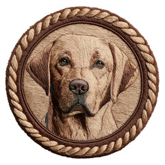 Embroidered Labrador Portrait: Decorative Round Badges for Home Decor