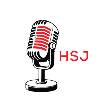 HSJ Microphone Company logo. HSJ Retro Mic logo design for entrepreneur and business. HSJ Entertainment Branding best icon.
