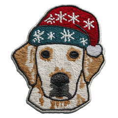 Christmas Dog Patch: Embroidered Pet Accessory with Festive Puppy Design