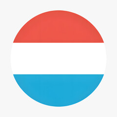 Luxembourg flag in a circle, perfect for travel destinations, country branding, and national pride celebrations