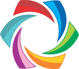 abstract colorful circle on abstract colorful circle background on circle technology vector logo