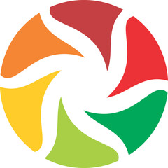 abstract design element of a abstract colorful circle background on circle technology vector logo