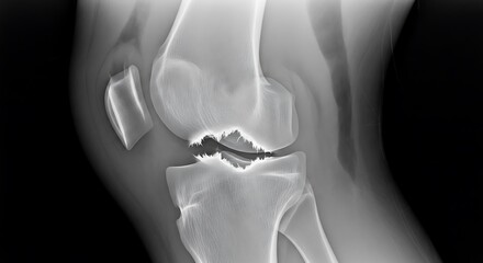 Broken Knee XRay Image.