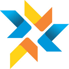 set of colorful arrows vector on abstract colorful circle background on circle technology vector logo