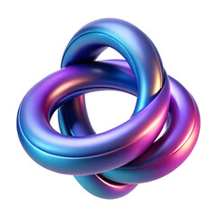 Iridescent Abstract Torus Knot Sculpture metallic