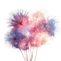 Fourth of July skyburst effect firework celebration on transparent background