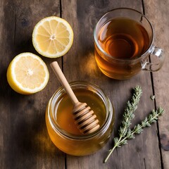 honey, lemon and tea
