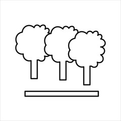 trees icons. simple line vector