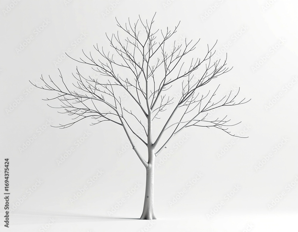 Poster a bare tree with many branches in the center