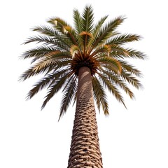 Obraz premium A majestic palm tree reaching towards the sky, showcasing its lush green fronds and textured trunk