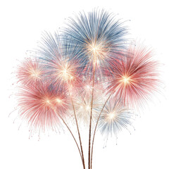 Fototapeta premium Fourth of July skyburst effect firework celebration on transparent background