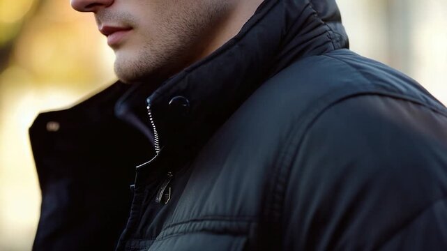 A person dressed in dark attire, perfect for casual or formal events