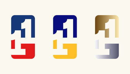 Obraz premium Collection of Card Design Number Anniversary 11th, 11th Happy Anniversary with Rectangle or Square shape in multiple colour variation.