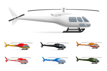 passenger helicopter cartoon stock vector illustration isolated on white background