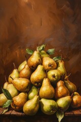 pears on a wooden table