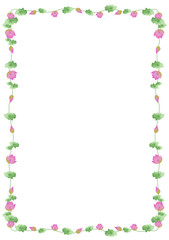 Lotus with leavs border isolated background. lotus invitation border png