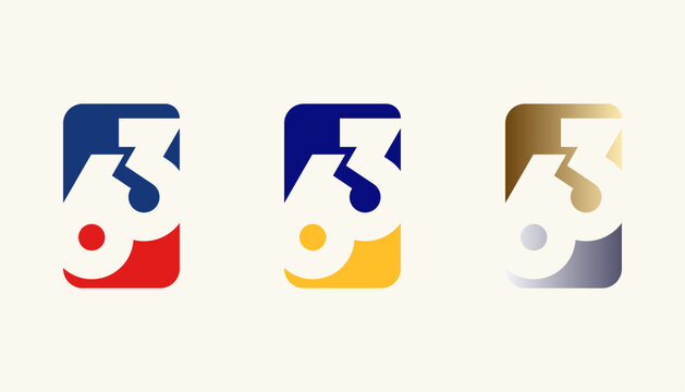 Collection of Card Design Number Anniversary 63th, 63th Happy Anniversary with Rectangle or Square shape in multiple colour variation.